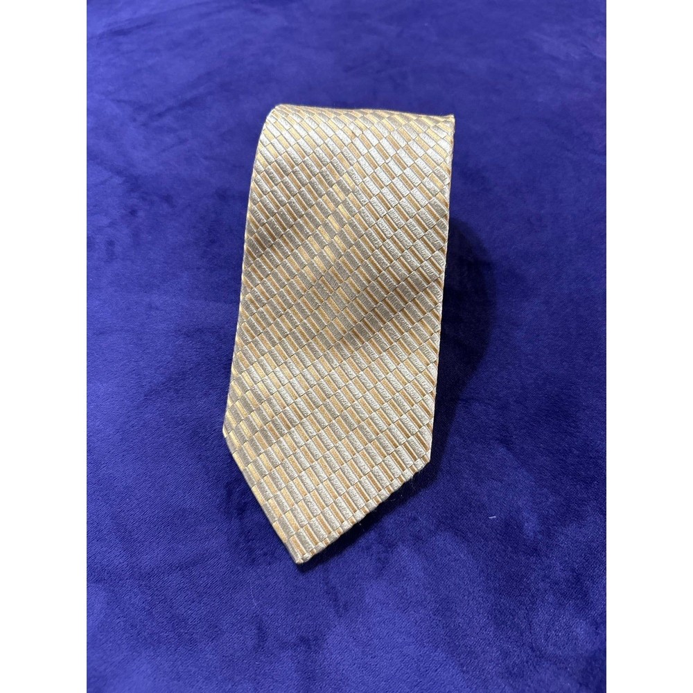ERMENEGILDO ZEGNA Gold/ Yellow Silk Tie